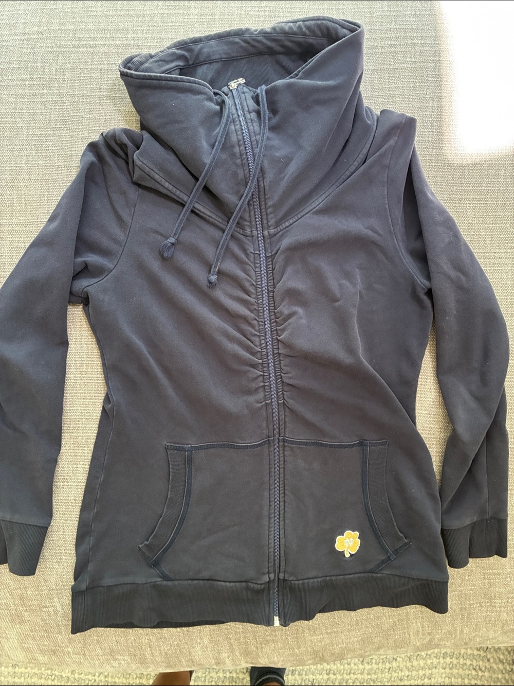 Cutter & Buck Notre Dame Navy Full Zip Sweatshirt